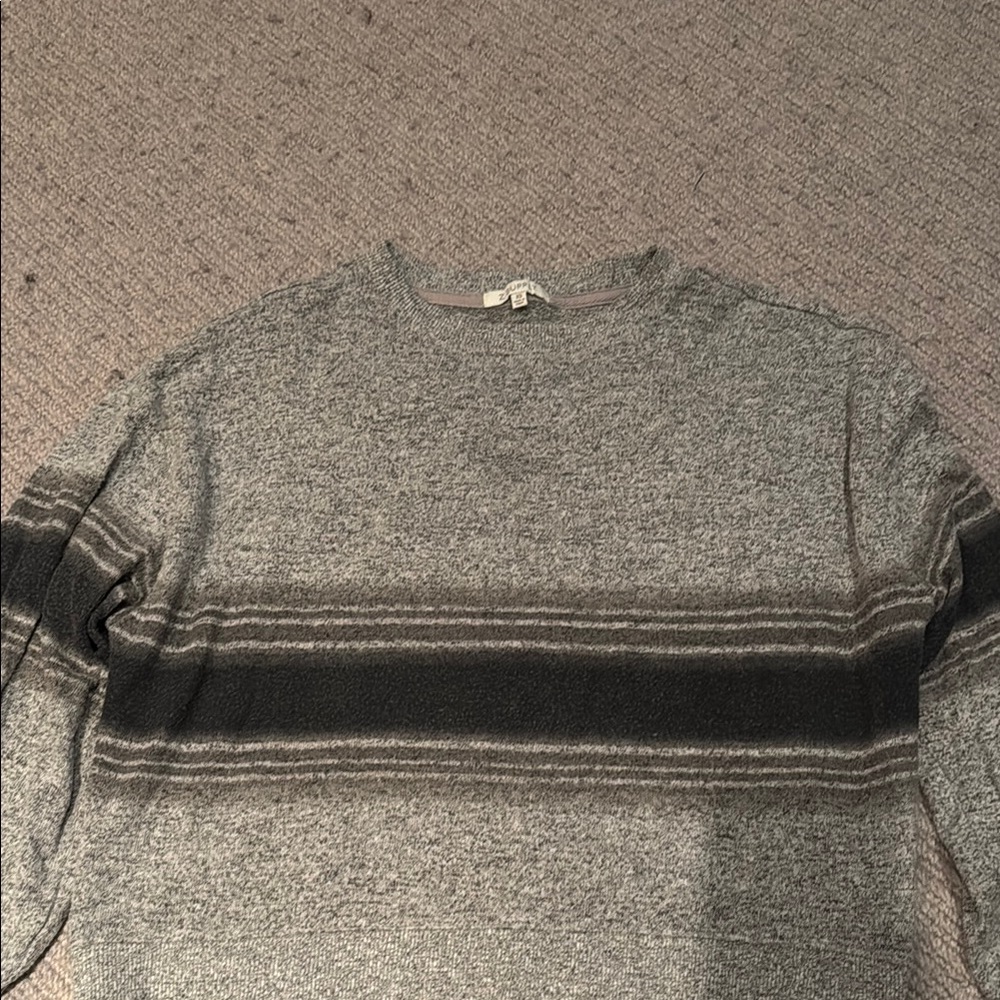 Men's Gray Striped Sweater